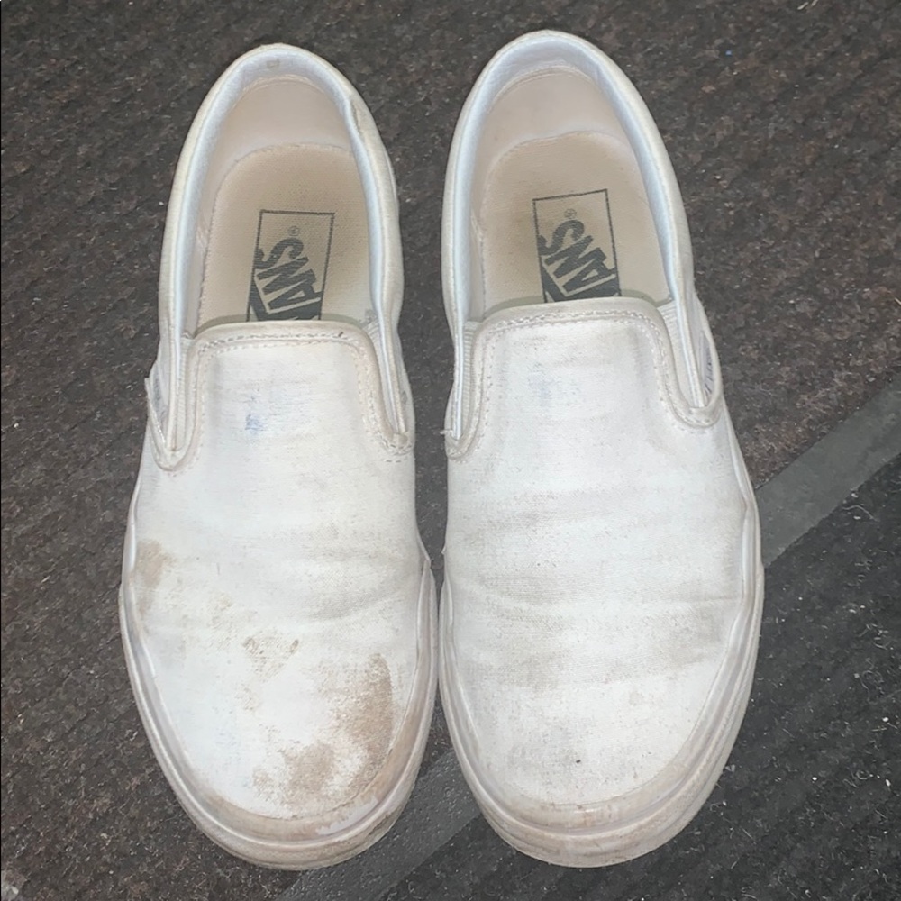 White slip on vans